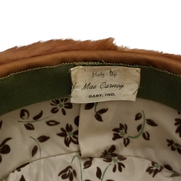 Mae Carney Genuine Ladies Tan Mink Hat Size Small - Picture 5 of 7